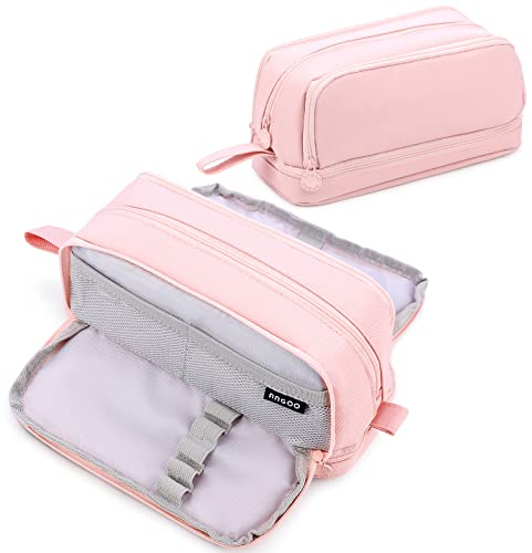 Eucomir Federmäppchen mit 4 Fächern Fassungsvermögen,Mädchen Jungen,Große Kapazität Pencil Case für Schule & Büro,Federmäppchen Für Kinder Junge Studenten Erwachsene Federtasche Mädchen,Rosa