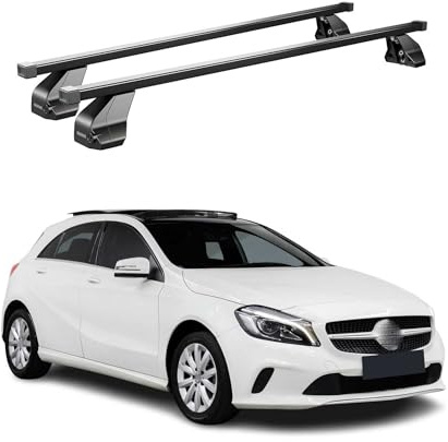 OMAC Menabo Dachträger für Mazda3 mk4 2019-2026 Stahl Schwarz | DIN 75302:2019 & ISO/PAS 11154:2006 geprüft, Abschließbar, City-Crash-getestet, bis 50 kg Traglast, Querträger, Grundträger