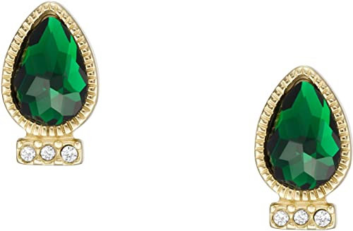 Fossil Damenohrstecker Sadie Festive Shine Bright Glasstein grün, JF04165710