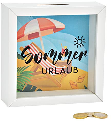 wunderschöne Spardose ,Reisekasse,Urlaubskasse,Campingkasse ,Camping Sommerurlaub aus Holz mit Abnehmbarer Rückwand zur Geldentnahme
