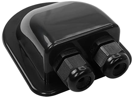 YACSEJAO Solar Double Cable Entry Gland IP68 Waterproof ABS Dual Cable Entry Housing Cable Entry Plate for Solar Panels of RV, Caravan Boat, (Black)