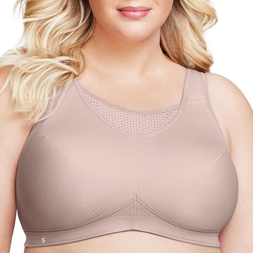 Glamorise Damen Hochleistungs Bustier Sport-BH, Roségold,115D