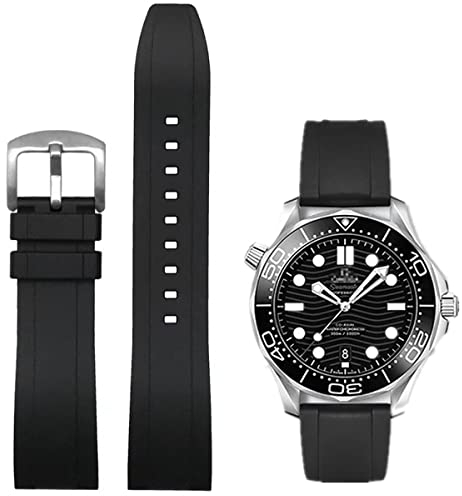 Niziruoup Uhrenarmband mit Schnellverschluss FKM Fluorkautschuk 21mm Armband Weiche Langlebig Universal FKM Kautschuk Uhrenarmbänder Ersatzarmbänder für Herren und Damen,Gummi, Schwarz