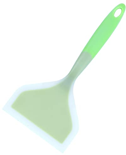 Spatola in Silicone, Spatola Per Tornitore a Fessura Larga Antiaderente, Spatola da Cucina in Silicone Antiscivolo Per Bistecche Per Pizza Tamagoyaki(verde)