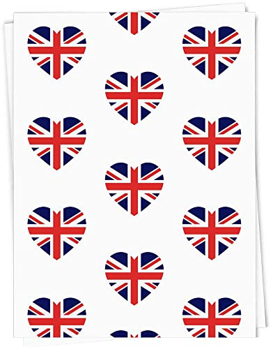 Azeeda A1 'Union Jack-Herz' Geschenkverpackung/Papierpapierblatt (GI00069844)
