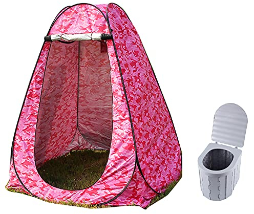 Duschzelt Tragbare Faltbare Toilette Sichtschutzzelt Outdoor-Campingtoilette mit Deckel 12 Reinigungsbeutel Outdoor-Badezimmer Umkleidekabine Sichtschutz