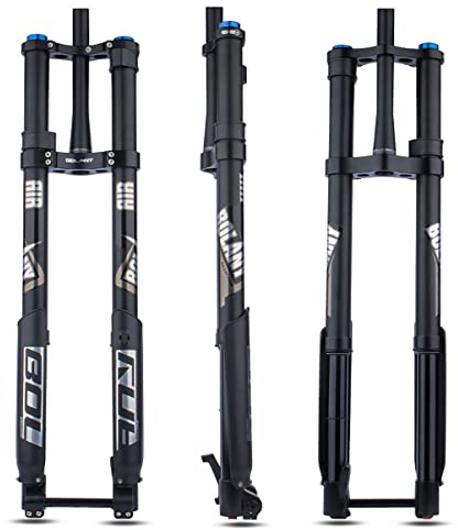 UKALOU DH Mountainbike-Federgabel 26 27,5 29 Zoll MTB Inverted Air Gabel Federweg 140 mm Einstellbarer Rückprall Gerades Rohr Steckachse 15 x 110/150 mm Gabel
