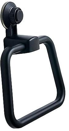 LOVIVER Portasciugamani sospeso a Ventosa, portasciugamani Senza Foratura, portasciugamani a Ventosa per Parete Cucina Bagno casa, Nero