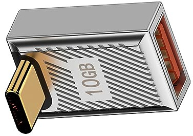 xiwai Adaptateur USB 3.1 type C mâle vers USB 3.0 A femelle 10 Gbit/s Mecha Cyberpunk Styles USB-C OTG Convertisseur de données vers le haut vers le bas Coque en alliage coudée