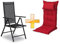 sunnypillow Set Gartenstuhl und Gartenstuhlauflage Hochlehner | 120 x 50 x 9 cm Hochlehner Auflage wasserdicht UV-lichtecht | Klappsessel Klappstuhl für Garten Polsterauflagen Stuhlauflage | Rot