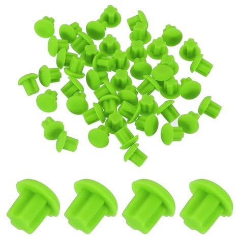 sourcing map 50pcs 3.5mm Headphone Jack Port Plugs Covers Caps Silicone Anti Dust Protector for Earphone Jack, Green