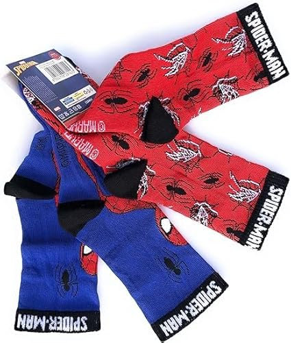 TOYSGIOCATTOLI calze x bambino bambina varie taglie e modelli uomo ragno - spiderman - 2 paia al pacco (Large spiderman uomo ragno gamba media, multicolore)