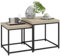 HOMCOM Lot de 2 Tables gigognes Tables Basses carrées Tables de Salon Cadre en Acier et Plateaux en Bois Clair