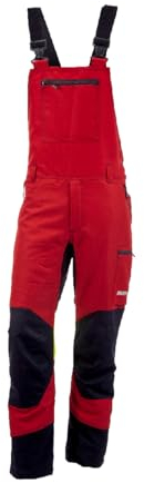 KOX Schnittschutz Latzhose Duro 3.0 Rot/Gelb Gr. 52