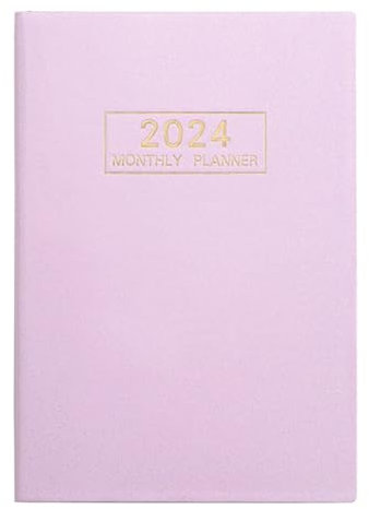 Porceosy Agenda giornaliera per il monitoraggio degli obiettivi 2024, formato A5, in inglese, per una gestione efficiente del tempo, rosa, formato A5