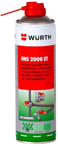 Grasso adesivo HHS 2000 ST Super Tack Wurth - 500 ml, resistenza ad alte pressioni e temperature, ideale per catene da moto, cerniere e cavi, senza silicone, resistente all'acqua e agli acidi