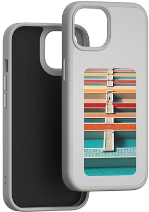 SweeLe Digital E-Ink Phone Case for iPhone 15, Vintage White, Editable E-Paper Screen, No Fingerprints, Flip Case