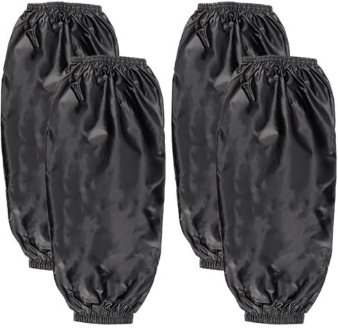 LNQ LUNIQI Lot de 2 paires de manchons de protection imperméables en PVC pour avant-bras - Pour cuisine - Noir, Noir , L