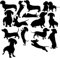 Pet Dog Dachshund Silhouette 15 Cute Sticker Pack - Waterproof Decal - Sausage Dog Gifts - Use on, Car Bumper, Light Switch, Walls, Scrapbooking (Black, Tiny)