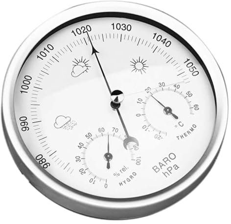 WOTZOV 3-in-1-Barometer, Zifferblatt-Barometer, Druckmesser, Thermometer, Hygrometer, Barometer