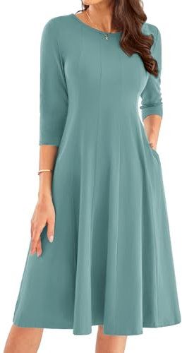 GRACE KARIN Women's Light Green 3/4 Sleeve A Line Formal Dress M