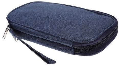 Angoily Multi-layer Cable Organizer Bag for Travel Dual- Accessories Storage Pouch for Power Bank Ssd Usb Cables Blue