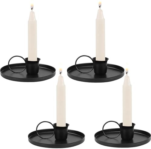 4Pcs Iron Candle Holders, Candlestick Holder, Candle Stand, Metal Candle Holder, Retro Candle Sticks Holder, Taper Candle Holder, Candlestick Holders, for Halloween Valentine Christmas Wedding Party