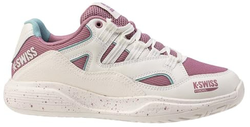 K-Swiss Zapatillas de Tenis Tura Team Padel para Mujer, Blanco Morado Pastel Turquesa, 38 EU