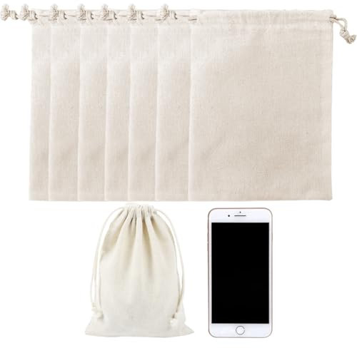 Sac en coton de 20 pièces, sac de peinture 10 x 14 cm, sac avec cordon de serrage, sac à repriser, sac en toile de coton