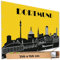 TRIOSK Sichtschutz Garten Deko Zaun Plane Blickdicht groß mit Zaunblende Motiv Stadt Dortmund Skyline für Balkon Terrasse Zaunelement Doppelstabmatten Gartenzaun PVC 250x150 cm