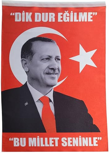 Recep Tayyip Erdogan Drapeau président de la République de Turquie Parfait pour les fans de la culture Turquie 70 x 50 cm