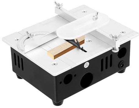 7-Gang Mini Tischkreissäge, 96W Tischkreissägen Tragbare 0,1-15mm Sägeblatt Höhenverstellbarer Präzisions Tischsäge für DIY-Holzbearbeitungsprojekte