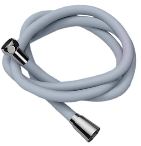 FytStycale Tuyau de Douche en Silicone Extra Long, Flexible et Moderne, Anti-enroulement, Filetage G1/2, pour Salle de Bain, Bain d'animaux, Ferme, Gris 2m