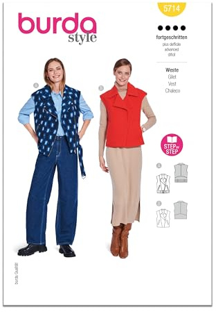 Burda Sewing Pattern X05714BURDA Burda Style Pattern 5714 Misses' Vests 10-20 (36-46)