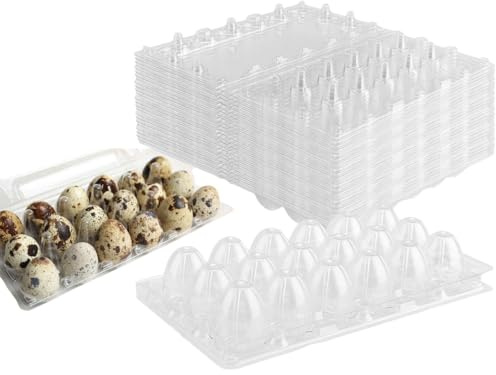 Wachtelei-Schachteln,30pcs Wachteleierschachtel Pet,Wachteleierschachteln,18 Gitter Kunststoff Wachtelei-Kartons,Quail Egg Kartons Eierschachtel mit Deckel,Aufbewahrungsbox Wachtelei