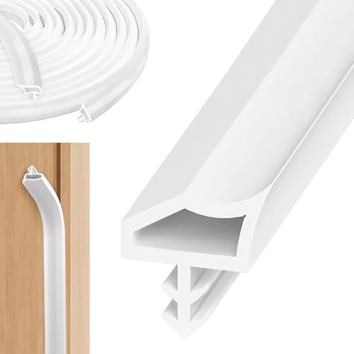 20M Türrahmen Dichtung, Dichtung Zimmertür, Premium Türdichtung | Türdichtung Weiß, Holzzarge Zugluftstopper, Türanschlagdichtung für Feuchtigkeitsbest, Schalldämmung Und Kollisionsvermeidung