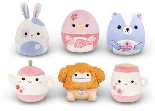 Squishmallows 2026 Easter Squad Bigfoot Teapot Bunny 5 Inch Mini Plush Doll, Set of 6