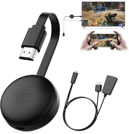 Miracast Wireless HDMI Dongle Adapter, Récepteur Screen Mirroring pour iOS/Android/Windows/macOS/Laptop/Tablet vers TV/Moniteur/Projecteur, HDMI Extender Compatible AirPlay, Miracast, DLNA