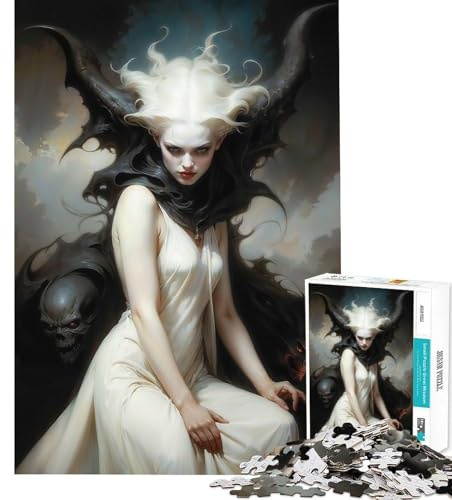 1000-teiliges gotisches Lilith-Puzzle für Erwachsene Kognitives Spiel Feinschnittdesign Entschleunigung Spaß (38x52cm)