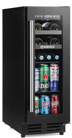 Subcold Integra30 Built-In Beer & Wine Fridge | 3-18°C | 30cm | Integrated 2-in-1 beer & wine cooler with LED, frost-free ventilation & compressor cooling | Built-in undercounter design