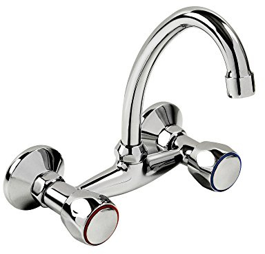 BALLETTO Waschbeckenarmatur, 150mm, Chrom, keramisches Ventil, oberer Arm