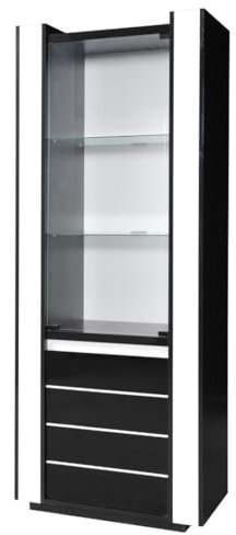 Vitrine petit modèle LINA noir et blanc avec LED