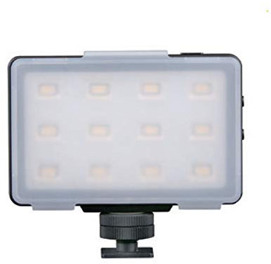 Dörr 371022 VL-12S Mini-LED-Videoleuchte mit integriertem Li-Ion-Akku, Schwarz