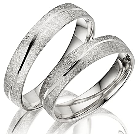123traumringe 2x Trauringe/Eheringe Weißgold 333 in Juwelier-Qualität (Gravur/Ringmaßband/Etui)