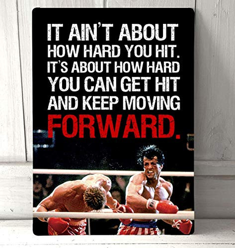 Artylicious Rocky Drago Fight Zitat Schild Bar A4 Metallschild Plakette Wandkunst