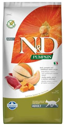 Farmina N&D Pumpkin Pellets Katzenfutter(Trockenfutter, mit hochwertigen Vitaminen und natürliche Antioxidantien, ohne Mais, Zutaten: Ente, Portionsgröße: 5 kg)