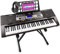 MAX KB3 - Digital Piano Keyboard für Anfänger, Keyboard mit Ständer, Kopfhörer, Anschlagdynamik, USB MP3 Player, 200 Sounds, 200 Rhythmen, Begleitautomatik, E Klavier, Keyboard Piano- Schwarz