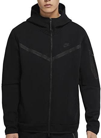 Nike Nstch FLC FZ Under Jacket, Felpa con Cappuccio Uomo, Black/Black, S