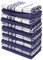 K Collection 12 Pack Check Kitchen Towels - 40 x 70 cm, Navy and White - 100% Ring Spun Cotton (285GSM) Super Soft and Absorbent