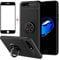 AKABEILA iPhone 8 Plus Case Screen Protector, Compatible for iPhone 7 Plus Phone Case Cover, Silicone Kickstand Ring Grip Holder for iPhone 8 Plus Shockproof Tempered Glass, Black